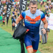 Triathlete uses wetsuit maintenance recommendations to take care of wetsuit.