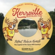 Image of custom float all Kerrville Triathlon participants will receive! They're part of the largest field in event history.