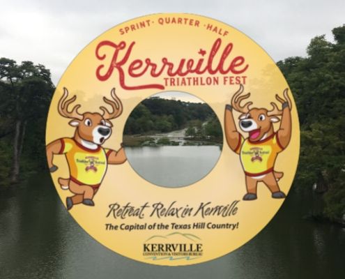 Image of custom float all Kerrville Triathlon participants will receive! They're part of the largest field in event history.