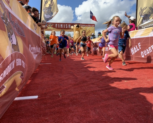 A record number of triathletes registered for the 2019 Kerrville Triathlon, including these future triathletes at the free kids fun run.