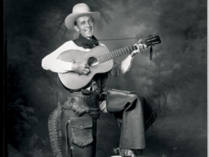 Famous from Kerrville, Jimmie Rodgers and his guitar