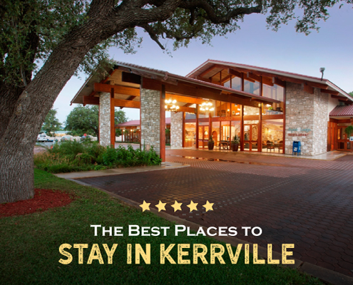 Image of Inn of the Hills in Kerrville, Texas, at dusk. It's the Kerrville Triathlon host hotel and top of the list for best Kerrville lodging for triathletes. Learn more and secure your rate today at http://kvy.b5e.myftpupload.com/2021/07/kerrville-lodging-for-triathletes/